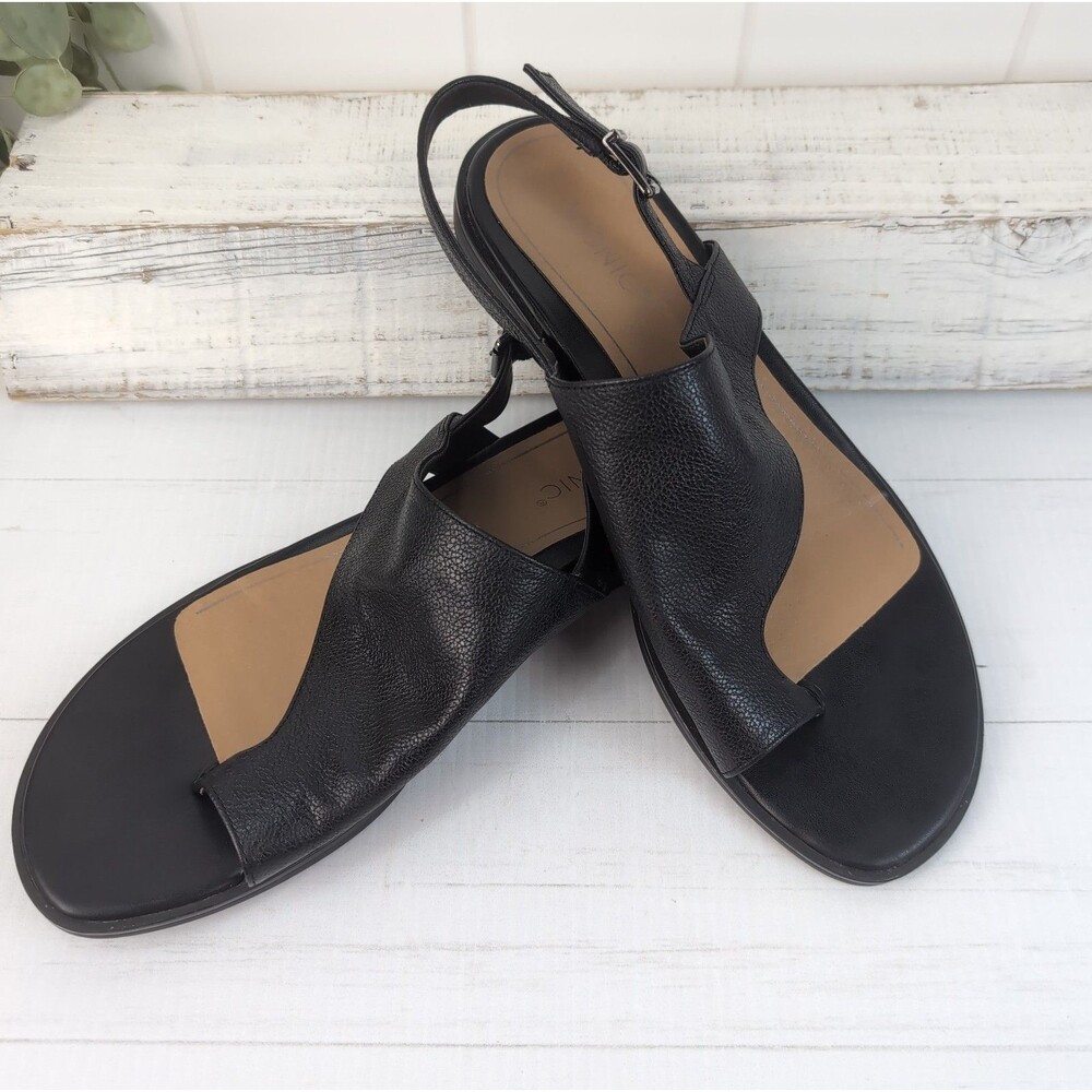 Vionic Ella Toe Loop Sandal Black Leather Women’s 9M Arch Support Comfort Shoes - Picture 13 of 13